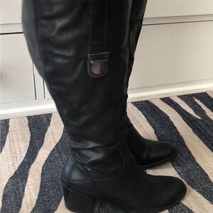 Franco Sarto Black Leather Heeled Boots